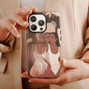 Schwarze Ästhetische Telefonhülle, moderne schwarze Frauen-Telefonhülle für das schwarze Geschichtsmonat-Geschenk der schwarzen Frau, ästhetische Hülle, Afro-Hülle für sie