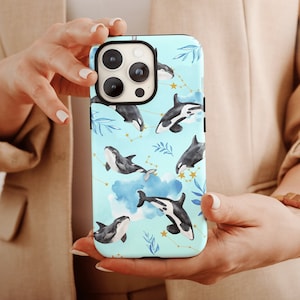 Watercolor Orca Phone Case, Orca Phone Case For Men and Women Christmas Gift, Killer Whale Case, Whale Phone Case, Orca Whale Case For Her