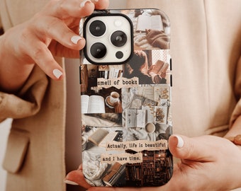 Bookworm Art Phone Case, Book Phone Case For Bibliophiles’ Christmas Gift, Bookish Phone Case, Literary Phone Case, Bookworm Case For Women
