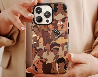 Black Women Phone Case, Modern Black Women Phone Case For Black Women’s Black History Month Gift, African Woman Case, Afro Case For Women