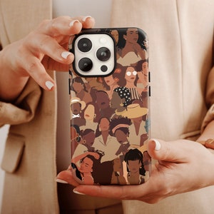 Black Women Phone Case, Modern Black Women Phone Case For Black Women’s Black History Month Gift, African Woman Case, Afro Case For Women