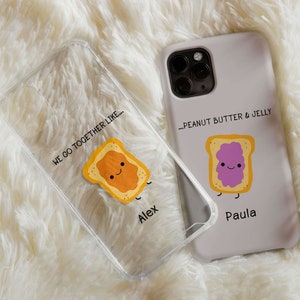 Matching Toast Phone Case, Matching Couple Phone Case For Men And Women Anniversary, Kawaii Phone Case, Couples Phone Cases For Him & Her