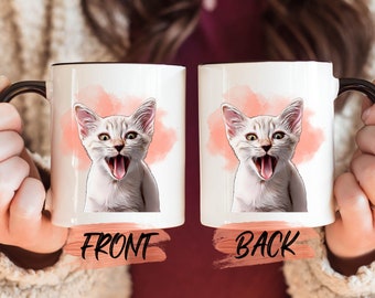 Custom Pet Photo Mug, Custom Cat Mug For Cat Lover Birthday Gift, Pet Portrait Mug, Personalized Pet Mug, Cat Lover Gift Mug For Mothers Day
