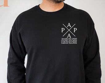 Gift For Fathers Day Sweatshirt, Personalized Dad Hoodie For Papa Birthday Gift From Wife, Custom Dad Sweater, Custom Dad Est, Best Dad Top