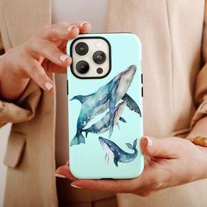 Hump Back Whale Phone Case, Shark Theme Phone Cases For Men & Women Birthday, Whale Shark, Shark Lover Case, Sea Animals Case For Him/Her