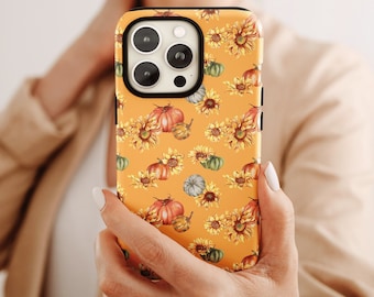 Funda de calabaza otoñal para teléfono, funda de calabaza para hombre y mujer, regalo de otoño, funda de Halloween, funda espeluznante, funda de otoño para ella