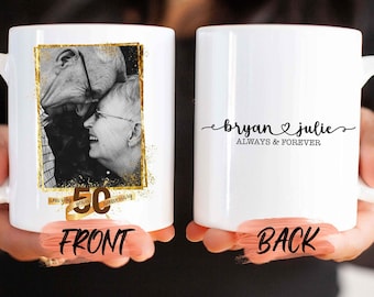 50th Wedding Anniversary Mug Gift, Personalized 50th Anniversary Mug For Parents Anniversary, Custom 50th Anniversary Gifts For Mom & Dad