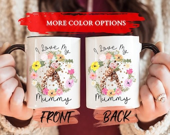 Taza "Amo a mamá", Taza del Día de la Madre para regalo de mamá, Feliz Día de la Madre, Taza para mamá, Taza para madre e hija, Taza de jirafa, Taza de supermamá, Taza para mamá