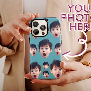 Étui de téléphone avec photo avec visage, coque de téléphone portable personnalisée pour homme et femme, anniversaire, coque de téléphone personnalisée, coque avec motif visage, coque de téléphone avec photo