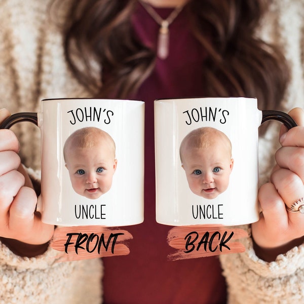 Uncle Gift Mug, Personalized Baby Face Photo Mug For Uncle Birthday Gift, Uncle Nephew Gift, Mug For Uncle, Custom Face Mug For Father's Day