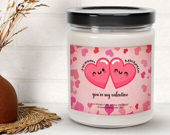 You’re My Valentine Candle, Valentine Couples Gift Scented Candle For BF & GF Valentine's Day, Kawaii Valentine Candle, Custom Heart Candle