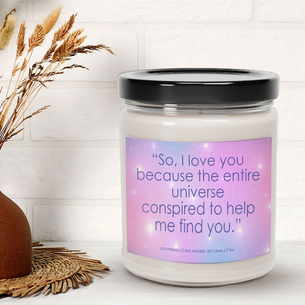 Love Poem Candle, All About Love Scented Candle For Loved Ones Birthday Gift, Slogan Love Candle, Romantic Candle, Romantic Poem Candle