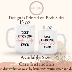 Work Wife Mug, Best Work Wife Ever Mug For Work Wife Christmas Gift, Work Wife Gift, Funny Coworker Mug, Work Friend Gift For Women image 4