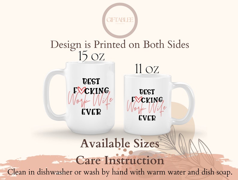 Work Wife Mug, Best Work Wife Ever Mug For Work Wife Christmas Gift, Work Wife Gift, Funny Coworker Mug, Work Friend Gift For Women image 4