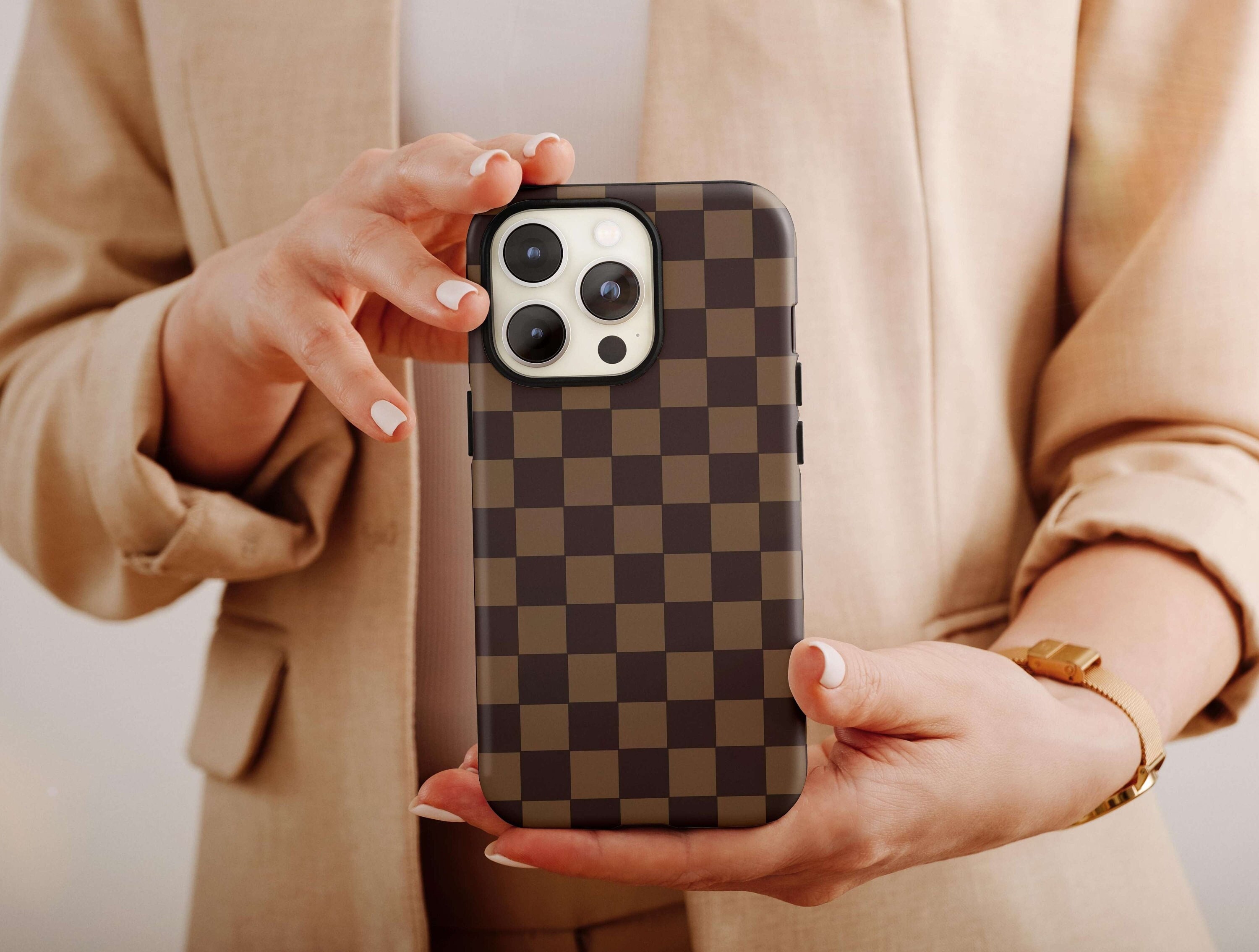  TRADAY Leather Checkered Phone Case for iPhone 14 Pro Max 11 12  13 Mini Square Phone Case : Cell Phones & Accessories