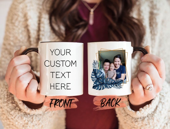 Taza personalizada con foto y texto para cumpleaños de hombres y