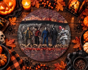 Slasher Horror Cutting Board, Scary Halloween Glass Cutting Board, Horror Movie Fan Gift, Creepy Kitchen Decor, Spooky Charcuterie Board