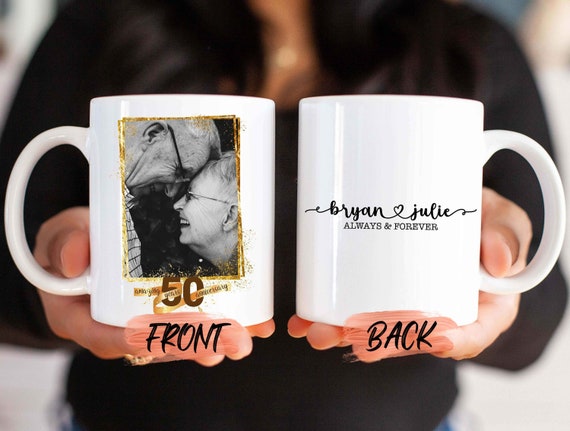 50th Wedding Anniversary Mug Gift, Personalized 50th Anniversary Mug For Parents Anniversary, Custom 50th Anniversary Gifts For Mom & Dad