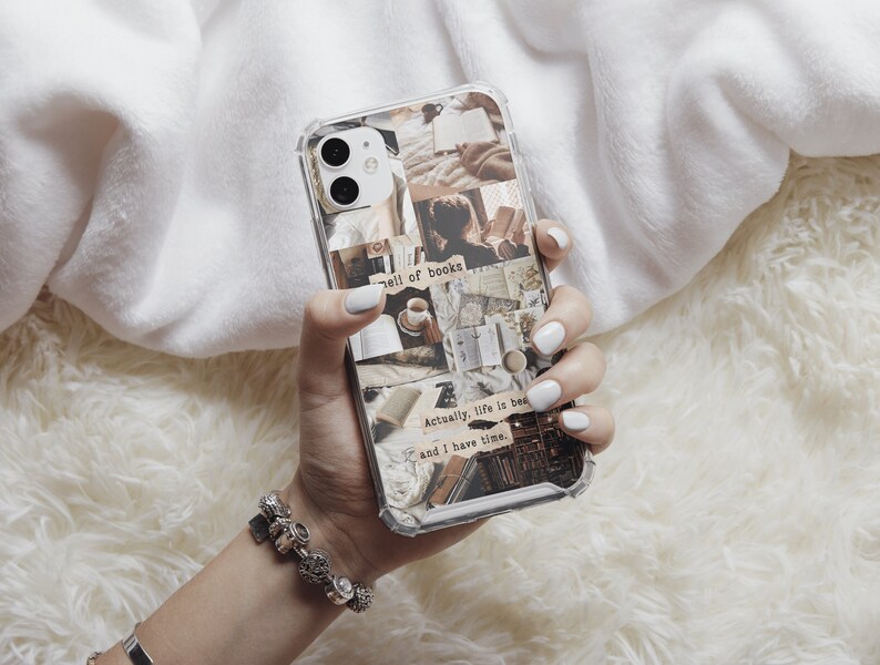 Bookworm Art Phone Case, Book Phone Case For Bibliophiles’ Christmas Gift, Bookish Phone Case, Literary Phone Case, Bookworm Case For Women image 2