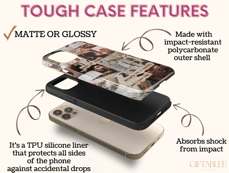 Bookworm Art Phone Case, Book Phone Case For Bibliophiles’ Christmas Gift, Bookish Phone Case, Literary Phone Case, Bookworm Case For Women image 4