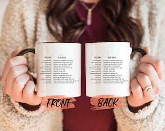 You Say God Says Mug, Bible Verse Scripture Mug For Men And Women Christmas Gift, Christian Mug, Bible Mug, Scripture Mug For Christians