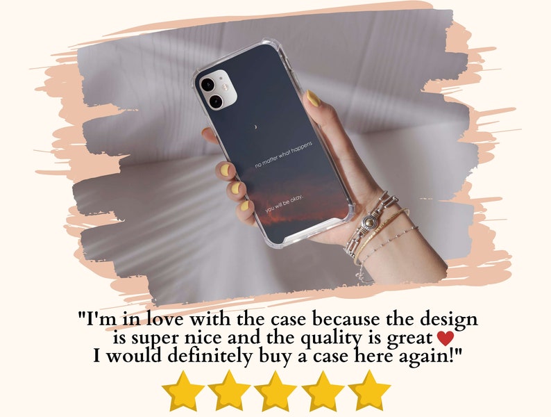You Will Be Okay Phone Case, Quote Phone Case For Men & Women Christmas Gift, Self Love Gift, Quotes Phone Case, Minimalist Case For Him/Her image 7