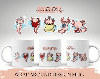 Caneca de Axolote, Caneca de Café de Axolote para Presente de Natal para Filha, Presentes de Axolote, Caneca de Café de Axolote, Xícara de Presente de Axolote, Presente de Axolote para Mulheres