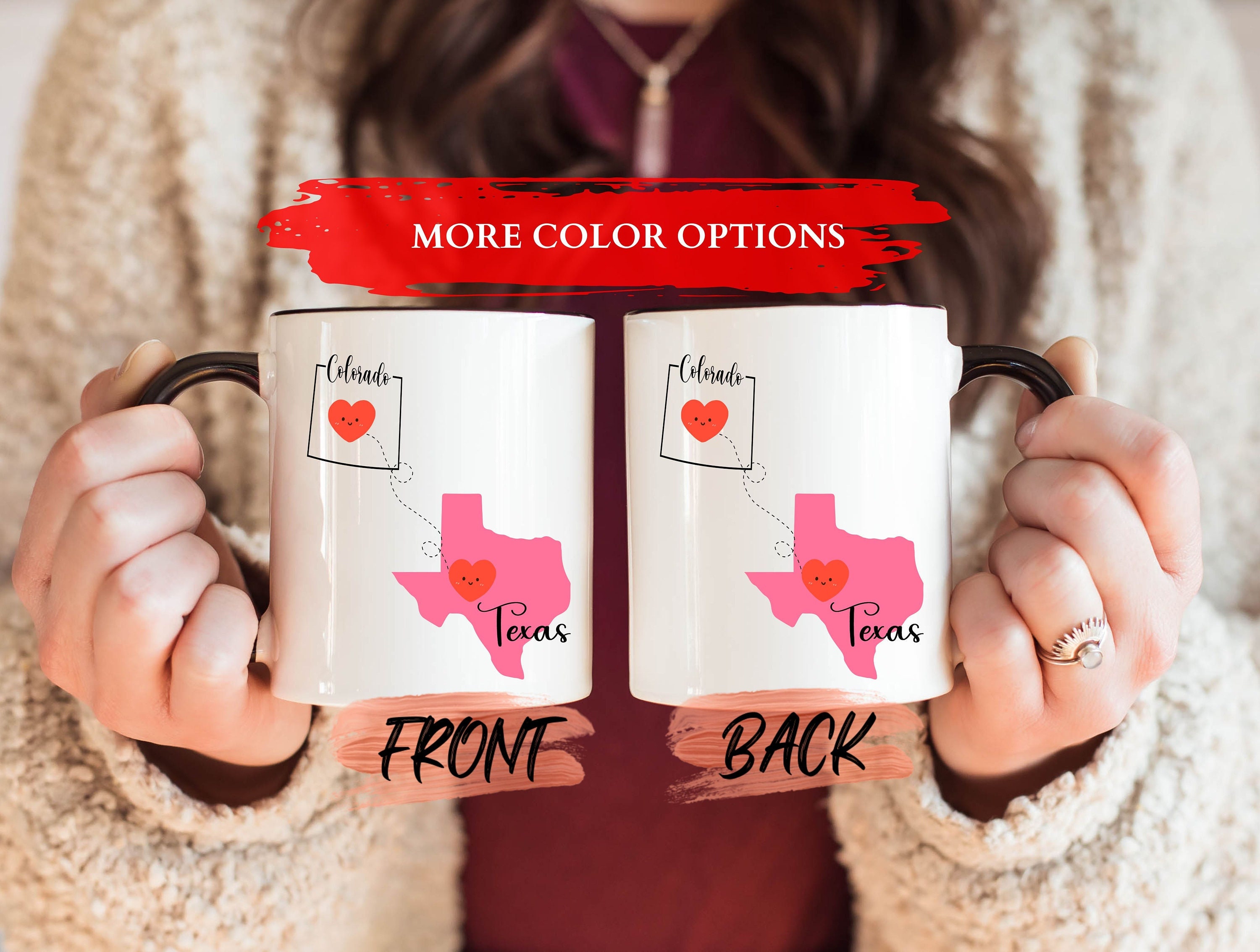 Texas to Colorado Mug, Texas Pride Mug for Men & Women Birthday Gift, Texas  State Cup, Distance Mug, Texas Map Mug, Texas Lover Gift for Her - Etsy