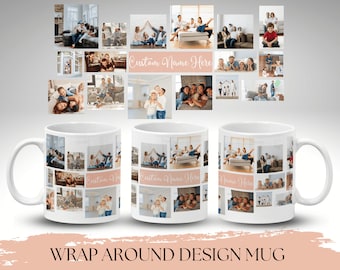 Benutzerdefinierte Foto-Collage-Becher, Bild-Collage mit Namen Becher für Männer und Frauen Geburtstagsgeschenk, Becher Collage, Collage Kaffeetasse für Sie und Ihn