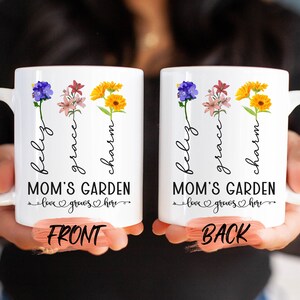 Mom Family Garden Mug, Custom Birth Month Flower Mug For Mamma Mother’s Day, Customized Mom Mug, Family Mugs, Family Flower Garden For Mama image 2