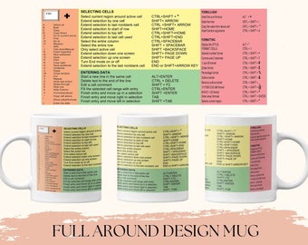 Keyboard Shortcuts, Excel Shortcuts Mug For Computer Savvy Birthday Gift, Excel Mug, Computer Shortcuts, Excel Office Mug For Men And Women