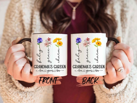 Birth Flower Mug Family Garden Gift, Family Garden Mug For Grandma Mothers Day Gift, Birth Month Flower, Birth Flower For Grandmother