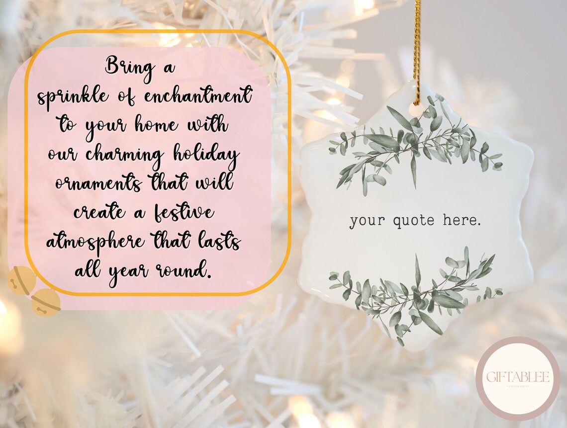 Custom Quote Ornament, Quote Message Ceramic Ornament for Loved Ones ...