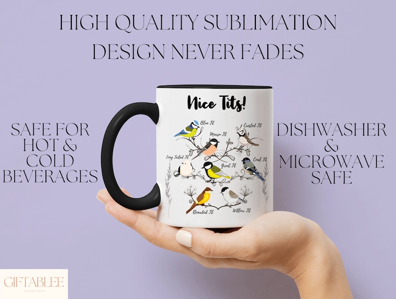 Nice Tits Mug, Tits Bird Mug For Bird Lover Christmas Gift, Tits Mug, Bird Mug, Nice Tits Bird Mug, Nice Tits Coffee Mug For Men And Women image 3