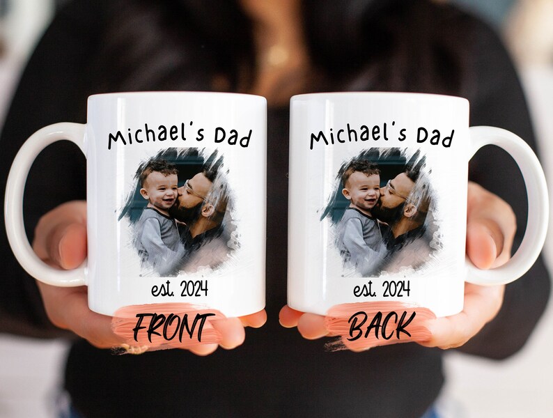 Taza de regalo con foto de papá, taza personalizada para el Día del Padre, taza de café para papá, taza con foto de papá, la mejor taza para papá, taza personalizada para papá imagen 2
