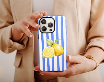Citrus Stripes Phone Case, Stripes Pattern Case For Friends Birthday, Summer Phone Case, Italian Lemon Phone Case, Amalfi Coast Phone Case