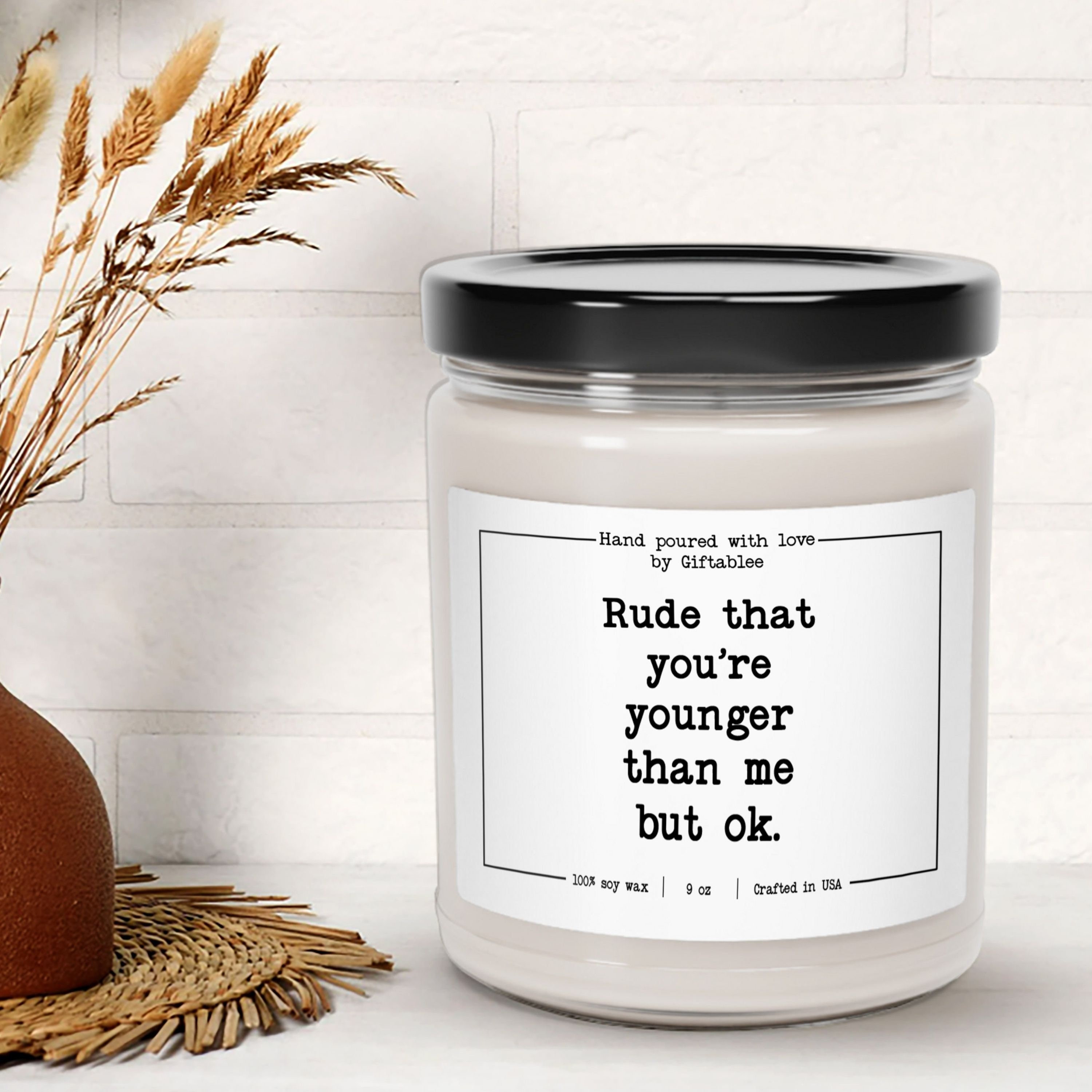 Novelty Christmas Candle Label funny rude Present Mum sister Friend Yankee  xmas