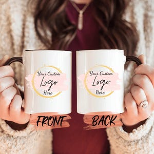 Taza personalizable, taza de café personalizada, taza con logotipo personalizado para regalo de cumpleaños de dueños de negocios, taza personalizada para emprendedores imagen 1