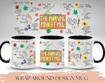 Morning Mindset Mug, Affirmation Mental Health Mug For Men And Women Christmas Gift, Mental Health Mug, Daily Affirmations Mug For Him/Her
