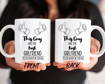 Caneca para namorado, Este cara tem a melhor namorada - Presente de aniversário para namorado, Caneca de presente para namorado, Caneca de café dela para o namorado