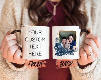 Mug personnalisé avec photo et texte pour anniversaire homme et femme, Mug personnalisé, Mug photo personnalisé, Mug à café personnalisé, Mug photo pour la fête des mères