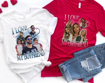 Custom Boyfriend Girlfriend Shirt, Personalized Bootleg Shirt For Couples Anniversary Gift, Bf Bootleg, Couple Bootleg Shirt, GF Bootleg