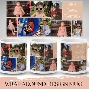Custom Photo Collage Mug, Photo Collage With Text Mug For His Or Her Birthday Gift, Mug Collage, Collage Coffee Mug For Mother&#39;s Day Gift