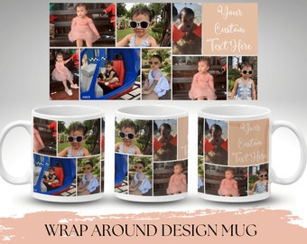 Custom Photo Collage Mug, Photo Collage With Text Mug For His Or Her Birthday Gift, Mug Collage, Collage Coffee Mug For Mother's Day Gift