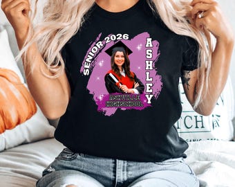 Custom Graduation Gift Shirt, Personalized Graduation Shirt For Student Graduation, Photo Graduation, Custom Photo Shirt, 2026 Senior Shirt
