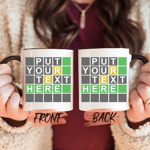 Personalized Wordle Mug, Customizable Wordle Mug For Men And Women Birthday, Coffee Mug Wordle, Wordle Gift, Wordle Coffee Mug For Him/Her