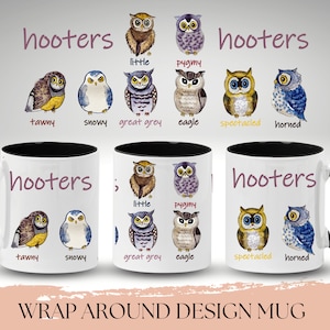 Caneca Hooters, caneca de coruja para homens e mulheres, presente de Natal, caneca de café de coruja, caneca de casa de coruja, xícara de coruja, caneca de coruja noturna, caneca de coruja furiosa para ele ou ela