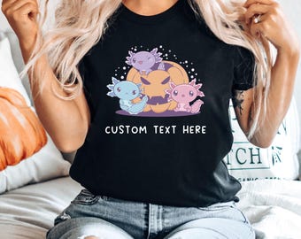 Axolotl Gift Shirt, Cute Axolotl Shirt For Men & Women Halloween Gift, Axolotl Shirt, Pumpkin Axolotl , Custom Axolotl Shirt For His and Her