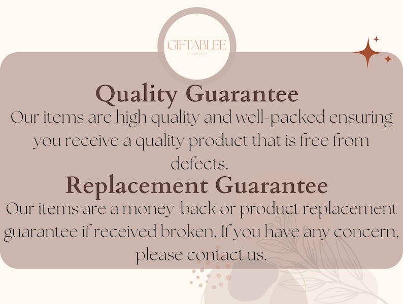 a sign that says quality guarantee on it