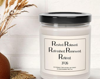 Best Retirement Gifts Candle, Retirement Gift 2026 Scented Candle For Colleague Retirement Day, Retired Candle, Happy Retirement Candle